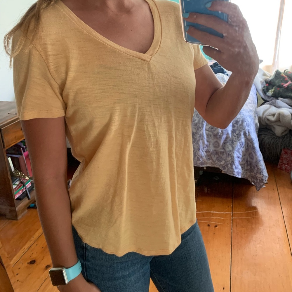 Yellow V-neck